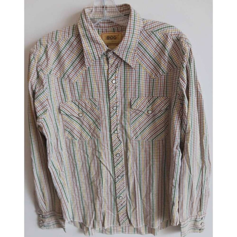 BDG Mens Plaid Button-Down Western Shirt M 100% Cotton